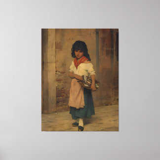Eugene de Blaas 1871 Venetian Fish Seller Girl | M キャンバスプリント