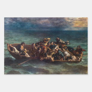 Eugene Delacroix – ドンファンの難破船 ラッピングペーパーシート
