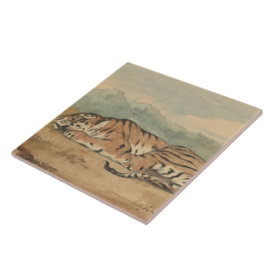 Eugene Delacroix -王室のなトラ タイル (側面)