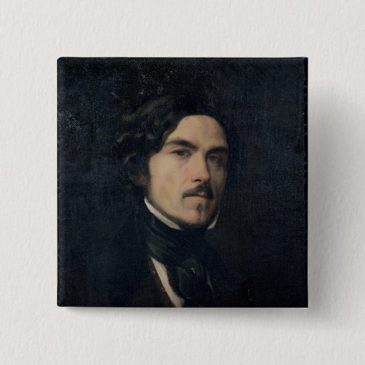 Eugene Delacroix 1840年 缶バッジ (正面)