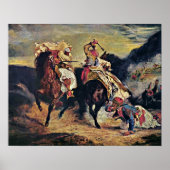 Eugene Delacroix - Combat of Giaour and Pasha ポスター (正面)
