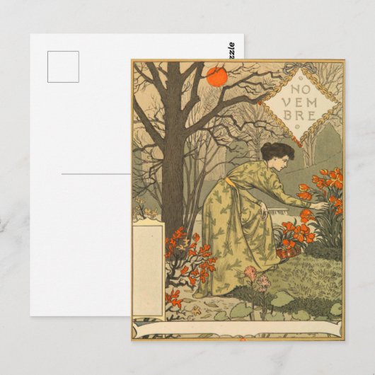 Eugène Grasset novembre ポストカード (正面/裏面)