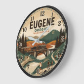 Eugene Oregon ラージ壁時計 (傾斜)
