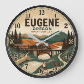 Eugene Oregon ラージ壁時計 (正面)