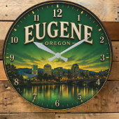 Eugene Oregon ラージ壁時計