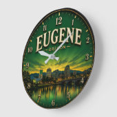 Eugene Oregon ラージ壁時計 (傾斜)