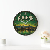 Eugene Oregon ラージ壁時計 (ホーム)