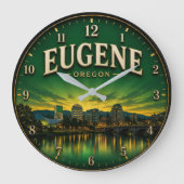 Eugene Oregon ラージ壁時計 (正面)