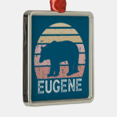 Eugene Oregon Retro Bear メタルオーナメント (右)