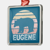 Eugene Oregon Retro Bear メタルオーナメント (左)