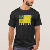 Eugene Oregon USA国旗GreenYellow Eugene OR Ameri Tシャツ (正面)