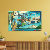 Eugene、OregonLarge Letter ScenesEugene、OR キャンバスプリント (インサイチュ (リビング))