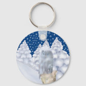 Eule im Schnee キーホルダー (正面)