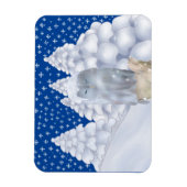 Eule im Schnee マグネット (縦)