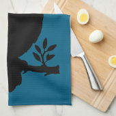 Eule - Scherenschnitt キッチンタオル (四つ折り)