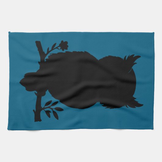 Eule - Scherenschnitt キッチンタオル (横)