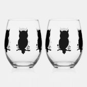 Eule - Scherenschnitt ステムなしワイングラス (裏面)