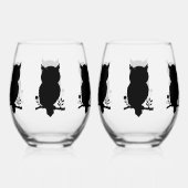 Eule - Scherenschnitt ステムなしワイングラス (正面)