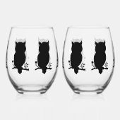 Eule - Scherenschnitt ステムなしワイングラス (左)