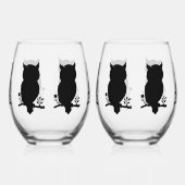 Eule - Scherenschnitt ステムなしワイングラス (右)