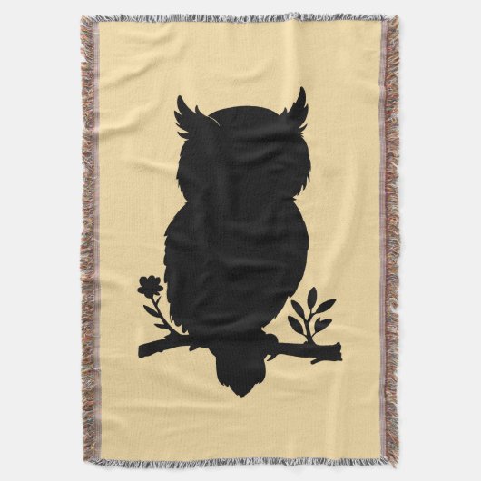 Eule - Scherenschnitt スローブランケット (正面縦)