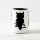 Eule - Scherenschnitt ツートーンマグカップ (中央)