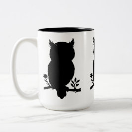 Eule - Scherenschnitt ツートーンマグカップ