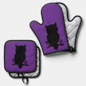 Eule - Scherenschnitt 鍋つかみ&鍋敷きセット (正面/裏面)