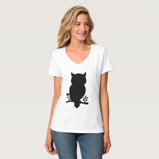 Eule - Scherenschnitt Tシャツ (正面フル)