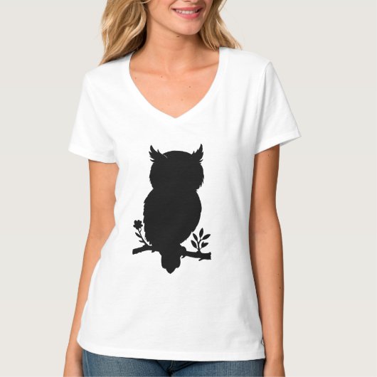 Eule - Scherenschnitt Tシャツ (正面)