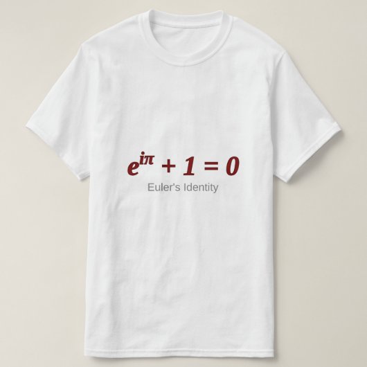Eulerのアイデンティティ Tシャツ (デザイン正面)