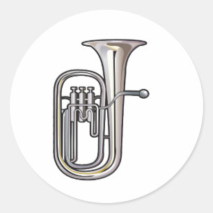 euphonium真鍮楽器音楽realistic.png ラウンドシール