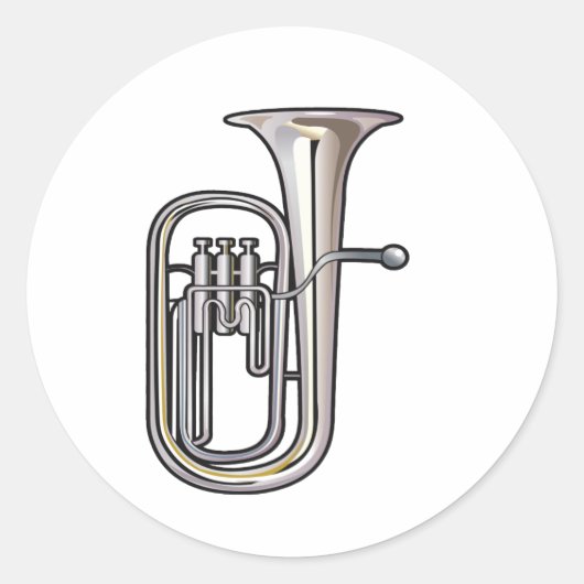 euphonium真鍮楽器音楽realistic.png ラウンドシール (正面)