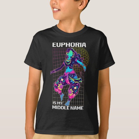 Euphoriaは私のミドルネームRave Energyである Tシャツ (正面)