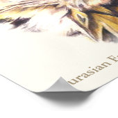 Eurasian Eagle Owl Ornithological fine art poster ポスター (角)