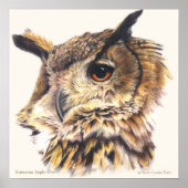 Eurasian Eagle Owl Ornithological fine art poster ポスター (正面)