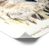 Eurasian Eagle Owl Ornithological fine art poster ポスター (角)