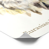 Eurasian Eagle Owl Ornithological fine art poster ポスター (角)