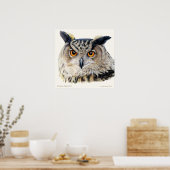 Eurasian Eagle Owl Ornithological fine art poster ポスター (キッチン)