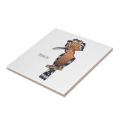 Eurasian hoopoe bird cartoon illustration タイル (側面)