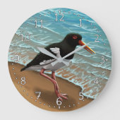 Eurasian Oystercatcher clock ラージ壁時計 (正面)