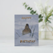 Eurasian Skylark Bird Cust. Text Birthday Postcard シーズンポストカード (スタンド正面)