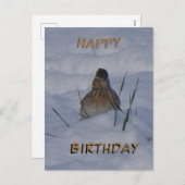 Eurasian Skylark Bird Cust. Text Birthday Postcard シーズンポストカード (正面/裏面)