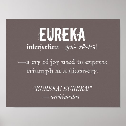Eureka定義アーキメデス原理科学 ポスター (正面)