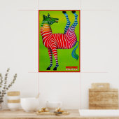 Euro Circ 1970s Vintage Zebra attraction Poster ポスター (キッチン)