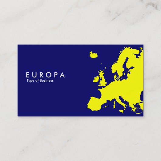 EUROPA黄色 – 濃い青 名刺 (正面)