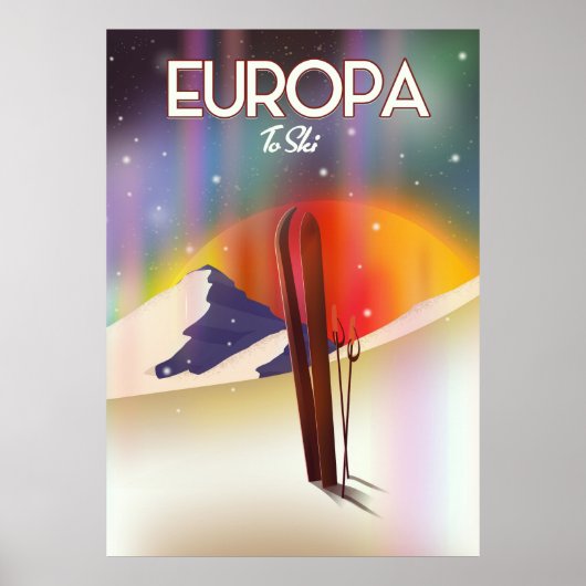 Europa – 木星の月の宇宙アート。 ポスター (正面)