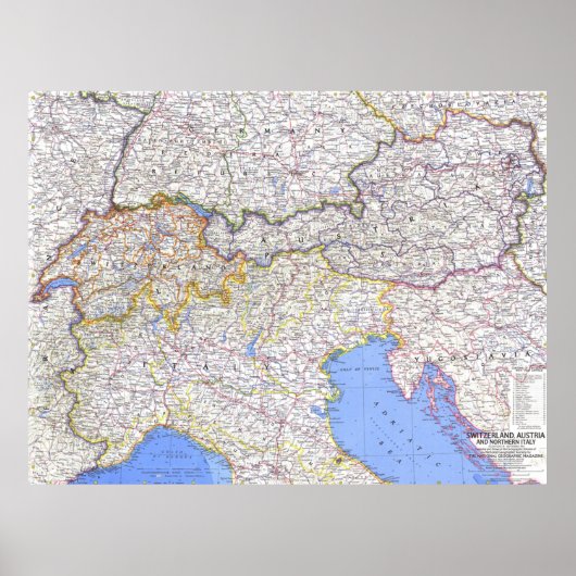 " Europa: 1965/heute - Karte der Alpenlander ... ポスター (正面)