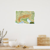 " Europa: 2021/heute - Karte ALPEN Region ... ポスター (キッチン)