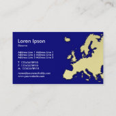 EUROPA - 3D金ゴールド効果 – ダークブルー 名刺 (裏面)